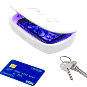 Smartphone Light sanitizer with Universal Wireless Charging - White